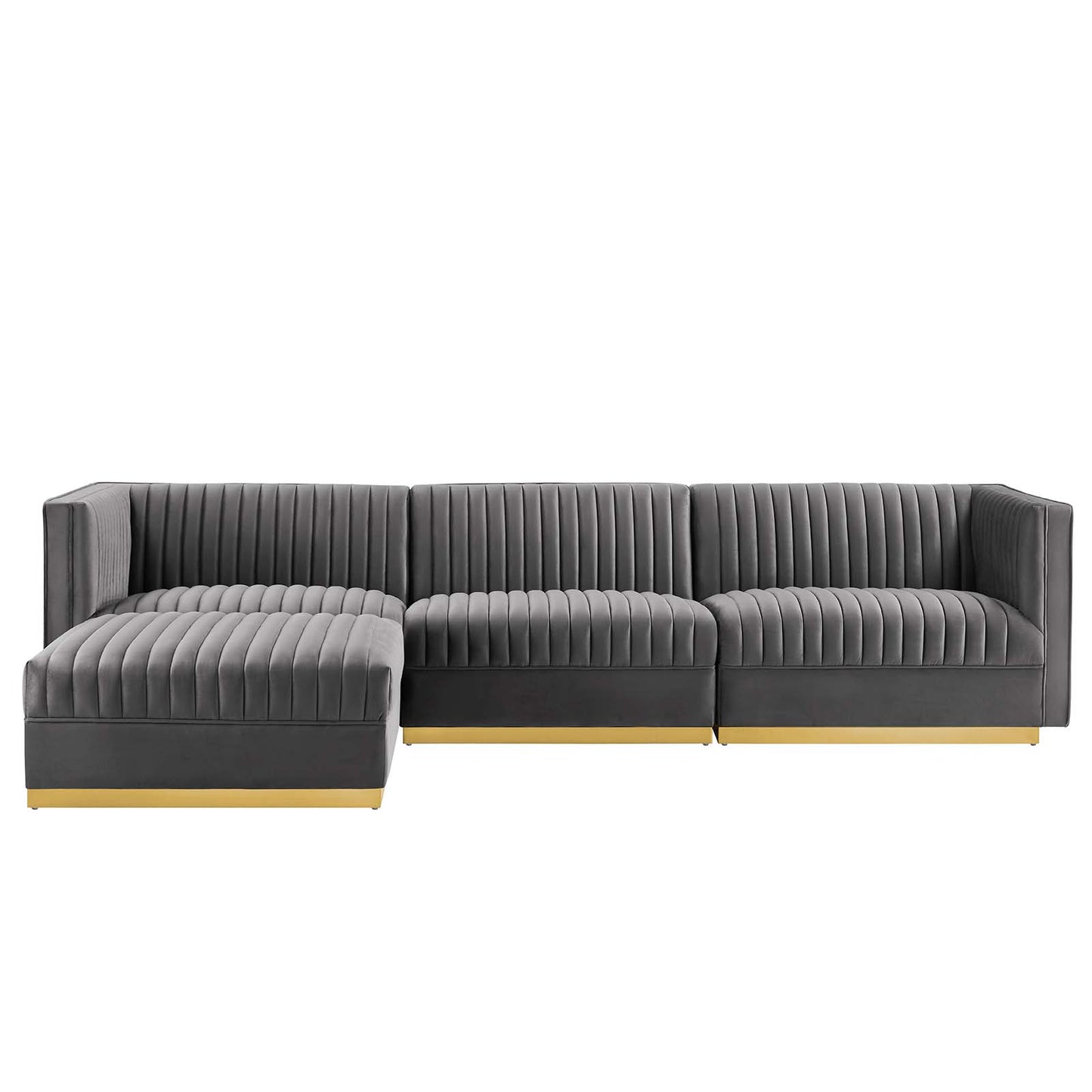 Sanguine Channel Tufted Performance Velvet 4-Piece Modular Sectional Sofa By Modway - EEI-5826 | Sectional | Modishstore - 20