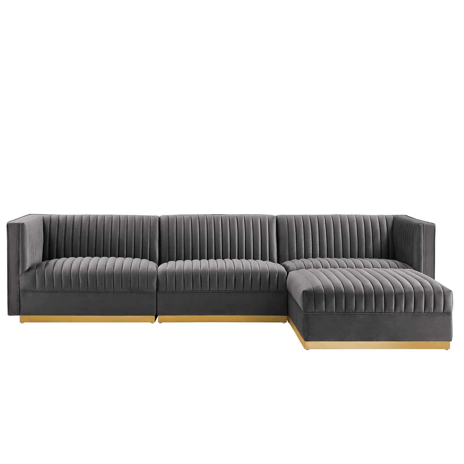 Sanguine Channel Tufted Performance Velvet 4-Piece Modular Sectional Sofa By Modway - EEI-5826 | Sectional | Modishstore - 21