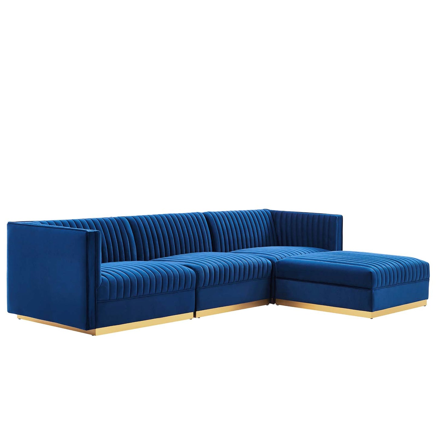 Sanguine Channel Tufted Performance Velvet 4-Piece Modular Sectional Sofa By Modway - EEI-5826 | Sectional | Modishstore - 27