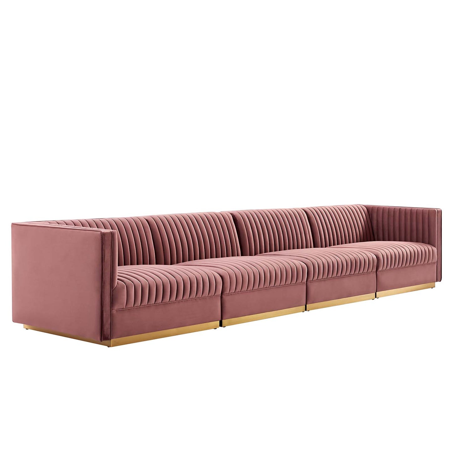 Sanguine Channel Tufted Performance Velvet 4-Seat Modular Sectional Sofa By Modway - EEI-5827 | Sectional | Modishstore - 3