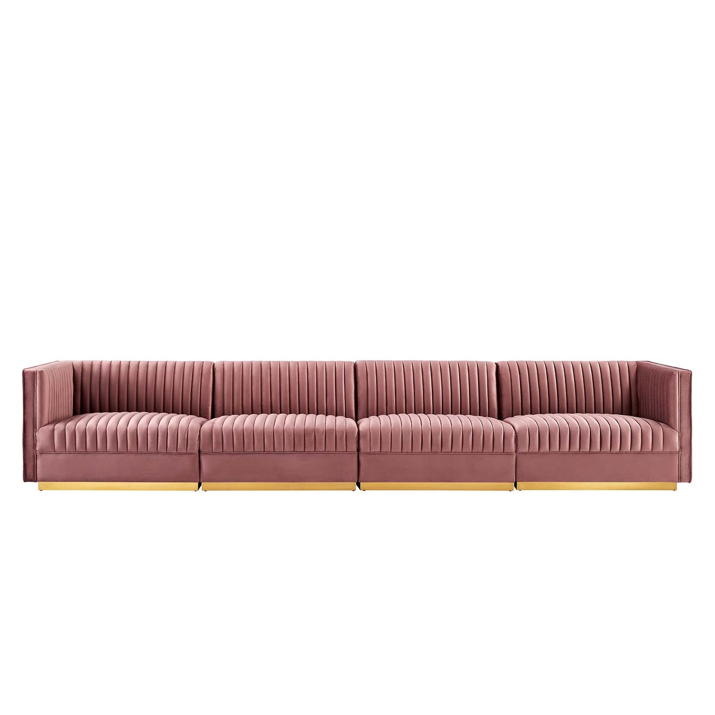 Sanguine Channel Tufted Performance Velvet 4-Seat Modular Sectional Sofa By Modway - EEI-5827 | Sectional | Modishstore - 6