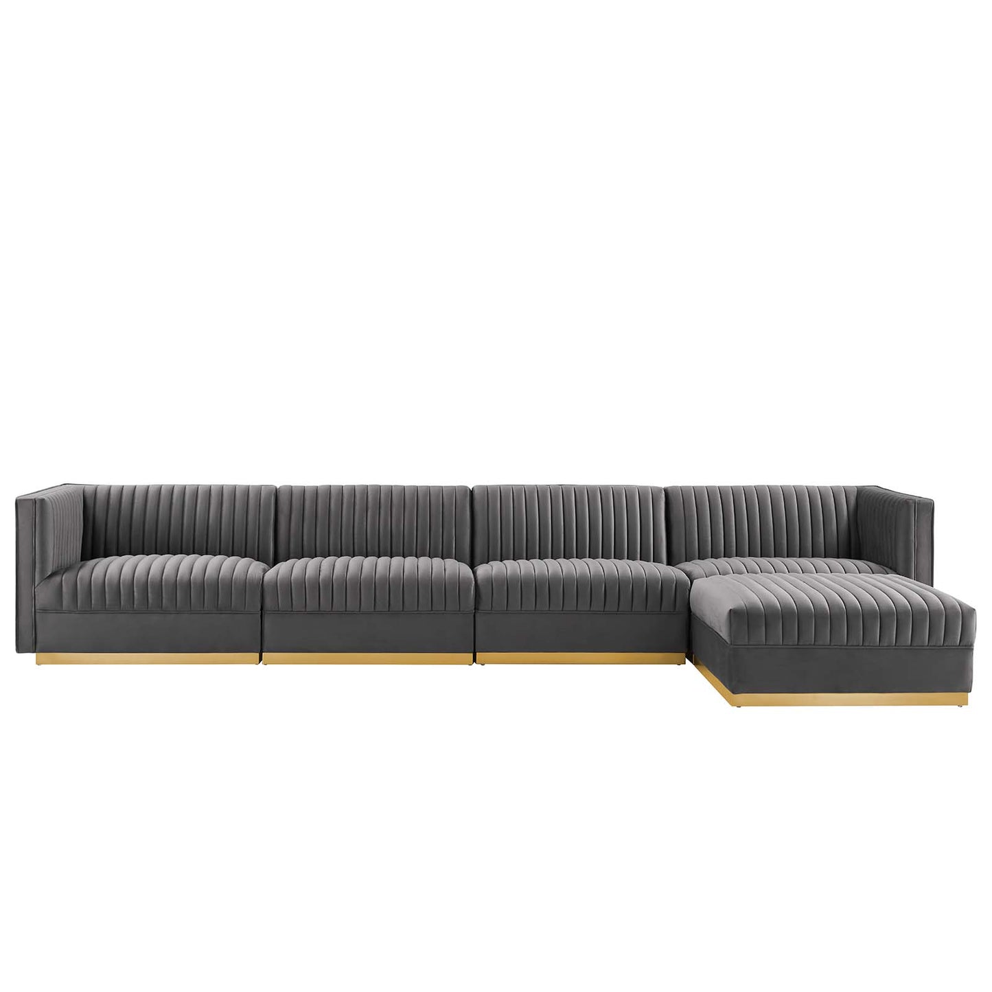 Sanguine Channel Tufted Performance Velvet 5-Piece Modular Sectional Sofa By Modway - EEI-5828 | Sectional | Modishstore - 13