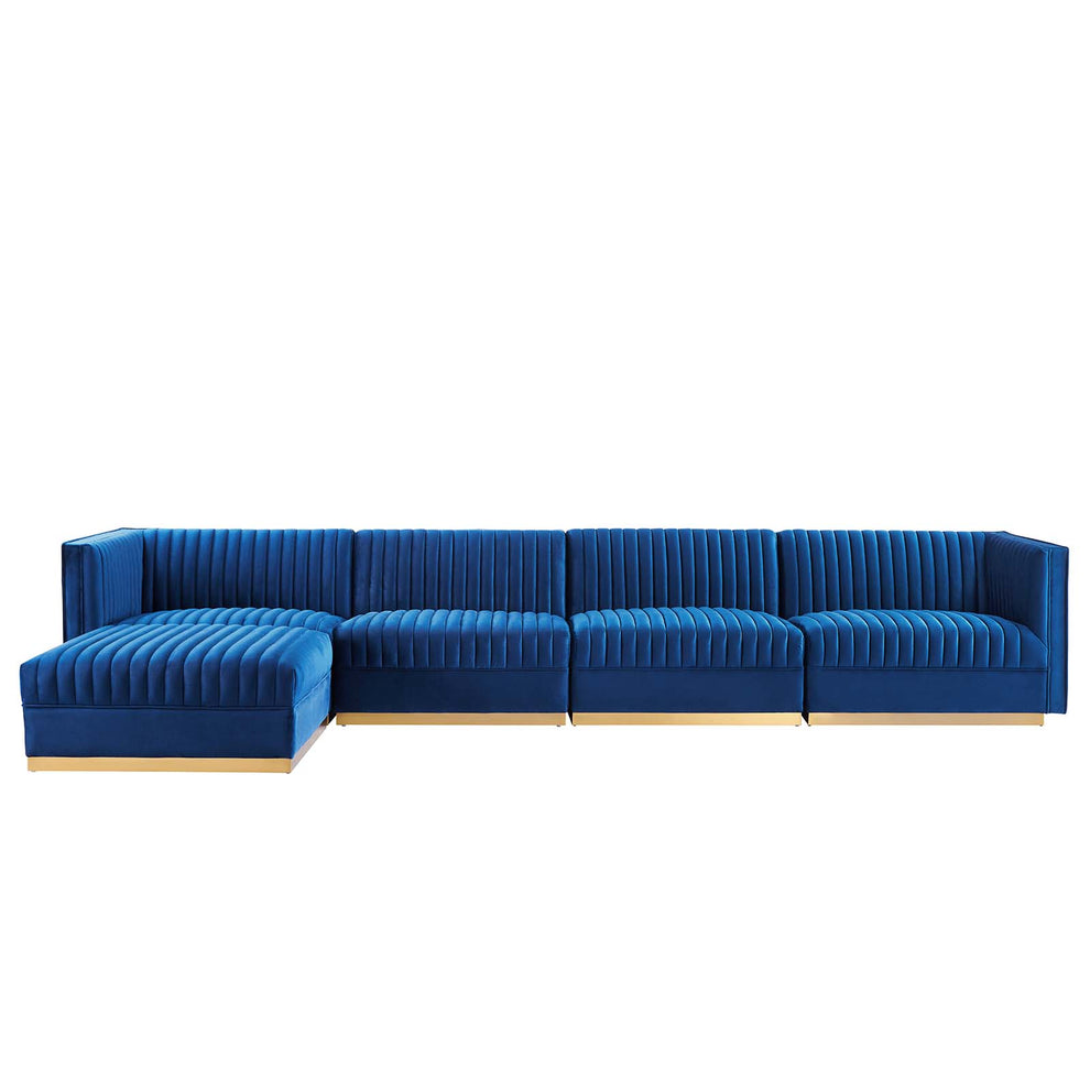 Sanguine Channel Tufted Performance Velvet 5-Piece Modular Sectional Sofa By Modway - EEI-5828 | Sectional | Modishstore - 31