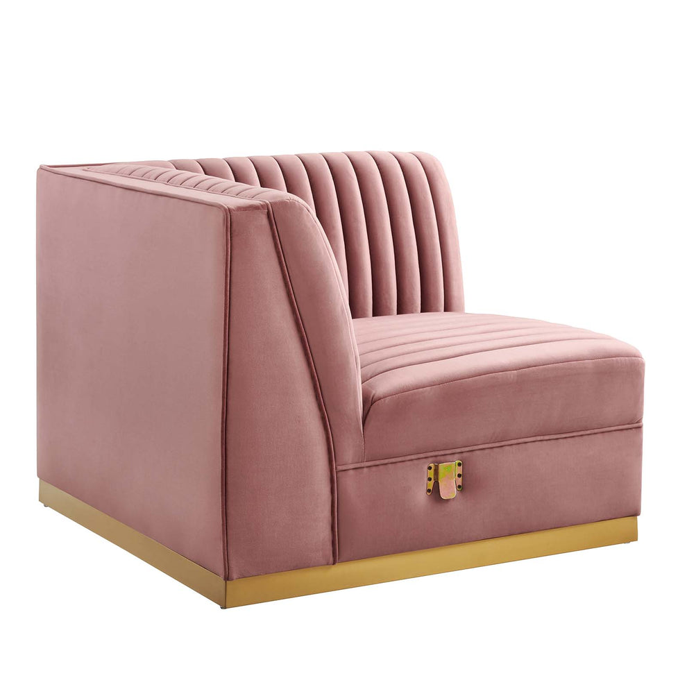 Sanguine Channel Tufted Performance Velvet 4-Piece Right-Facing Modular Sectional Sofa By Modway - EEI-5829 | Sectional | Modishstore - 12
