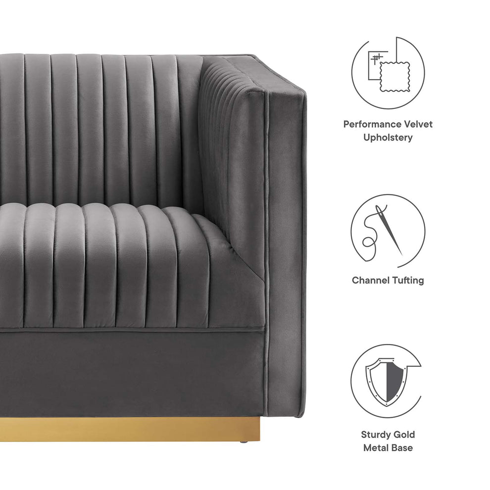 Sanguine Channel Tufted Performance Velvet 4-Piece Right-Facing Modular Sectional Sofa By Modway - EEI-5829 | Sectional | Modishstore - 14