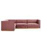 Sanguine Channel Tufted Performance Velvet 4-Piece Left-Facing Modular Sectional Sofa By Modway - EEI-5830 | Sectional | Modishstore - 4