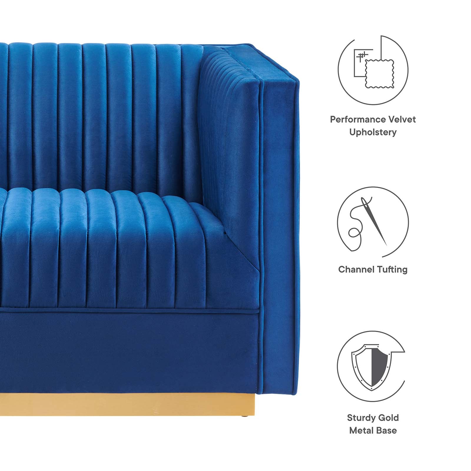 Sanguine Channel Tufted Performance Velvet 4-Piece Left-Facing Modular Sectional Sofa By Modway - EEI-5830 | Sectional | Modishstore - 24