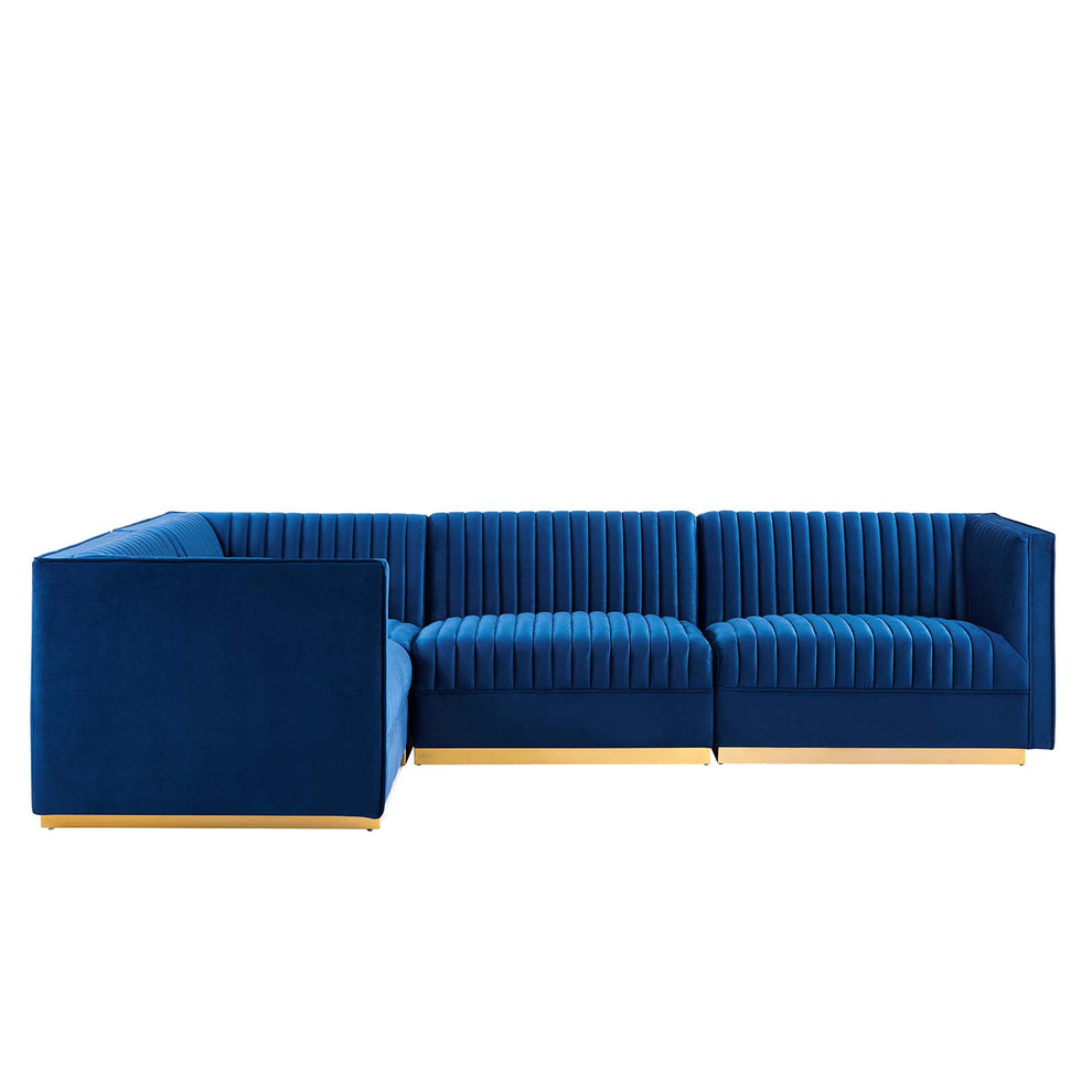 Sanguine Channel Tufted Performance Velvet 4-Piece Left-Facing Modular Sectional Sofa By Modway - EEI-5830 | Sectional | Modishstore - 27