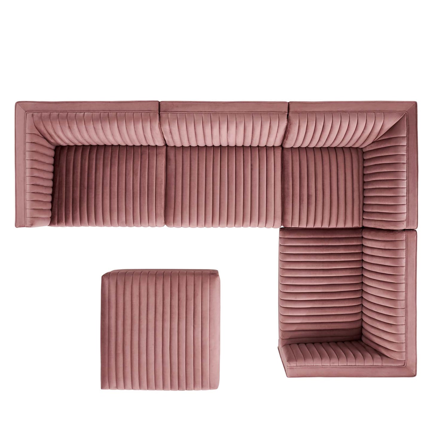 Sanguine Channel Tufted Performance Velvet 5-Piece Right-Facing Modular Sectional Sofa By Modway - EEI-5831 | Sectional | Modishstore - 9