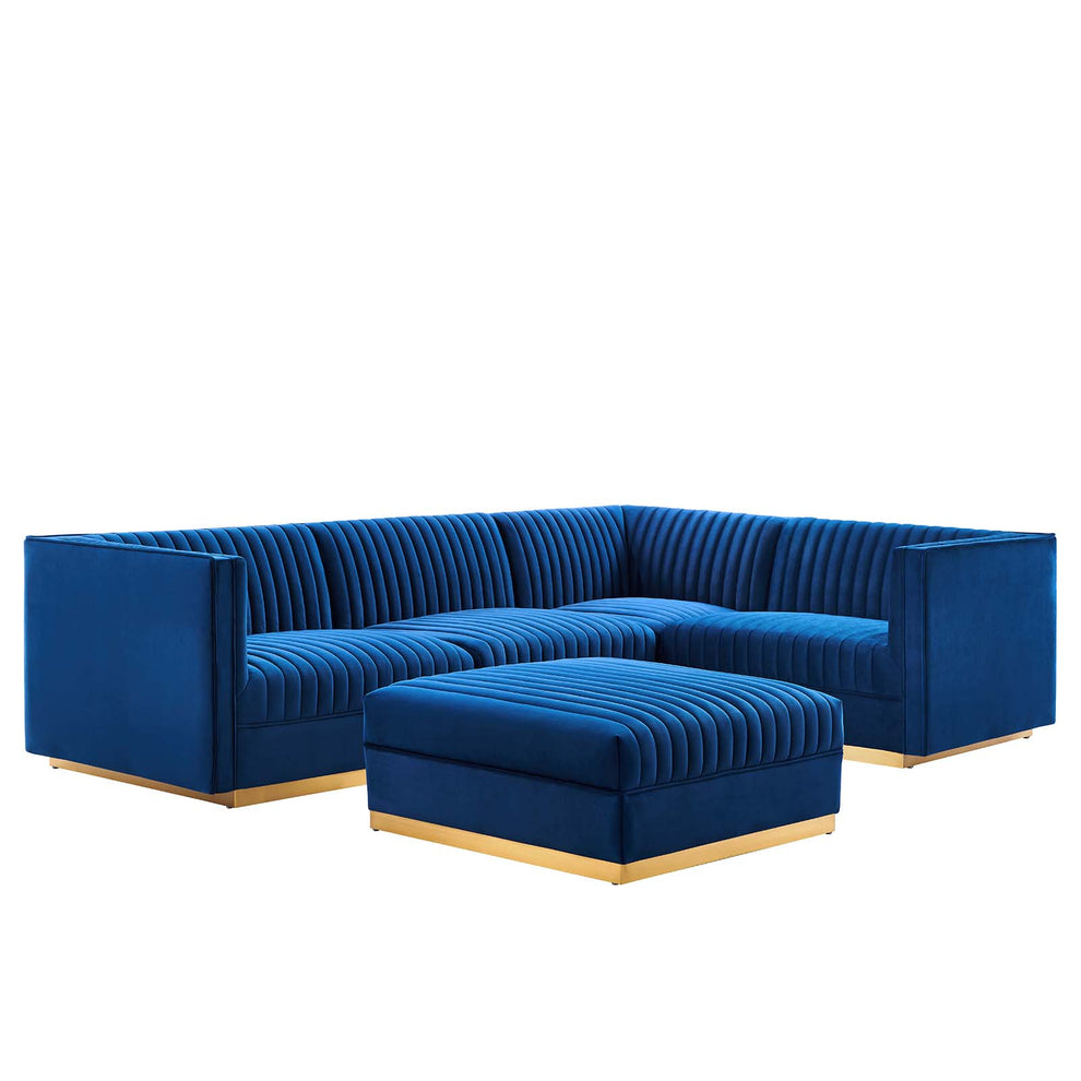 Sanguine Channel Tufted Performance Velvet 5-Piece Right-Facing Modular Sectional Sofa By Modway - EEI-5831 | Sectional | Modishstore - 23