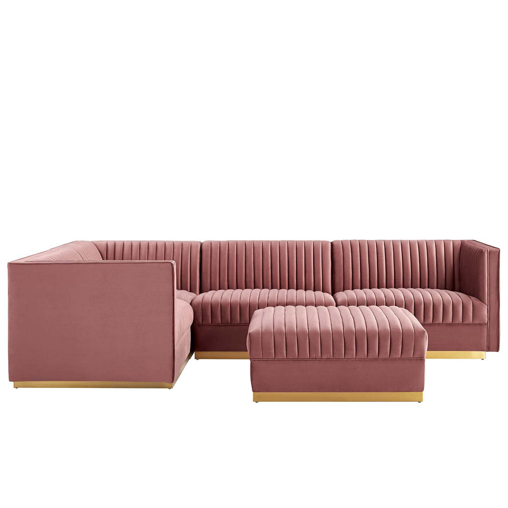 Sanguine Channel Tufted Performance Velvet 5-Piece Left-Facing Modular Sectional Sofa By Modway - EEI-5832 | Sectional | Modishstore - 2