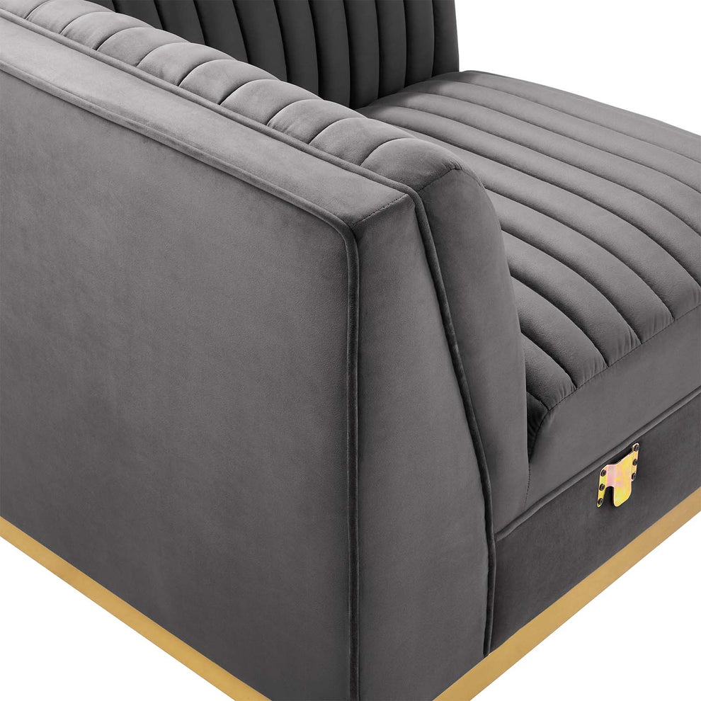 Sanguine Channel Tufted Performance Velvet 5-Piece Left-Facing Modular Sectional Sofa By Modway - EEI-5832 | Sectional | Modishstore - 17