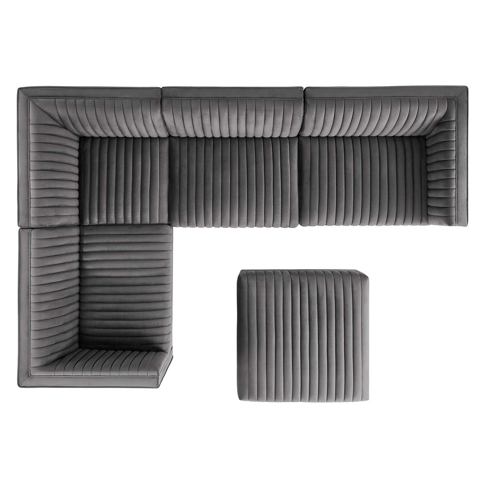 Sanguine Channel Tufted Performance Velvet 5-Piece Left-Facing Modular Sectional Sofa By Modway - EEI-5832 | Sectional | Modishstore - 22