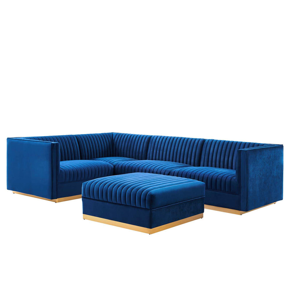 Sanguine Channel Tufted Performance Velvet 5-Piece Left-Facing Modular Sectional Sofa By Modway - EEI-5832 | Sectional | Modishstore - 35