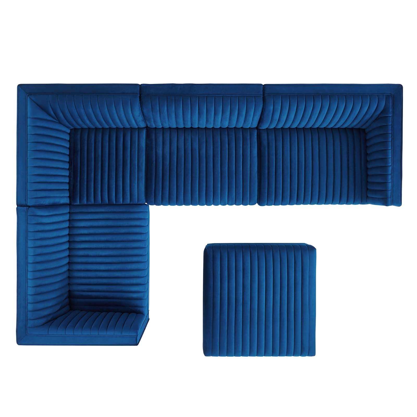 Sanguine Channel Tufted Performance Velvet 5-Piece Left-Facing Modular Sectional Sofa By Modway - EEI-5832 | Sectional | Modishstore - 36