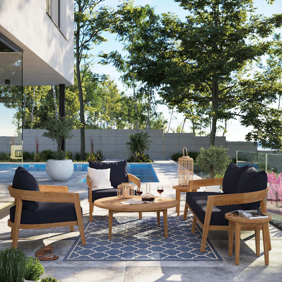 Brisbane 6-Piece Teak Wood Outdoor Patio Outdoor Patio Set By Modway - EEI-5833 | Outdoor Sofas, Loveseats & Sectionals | Modishstore - 37