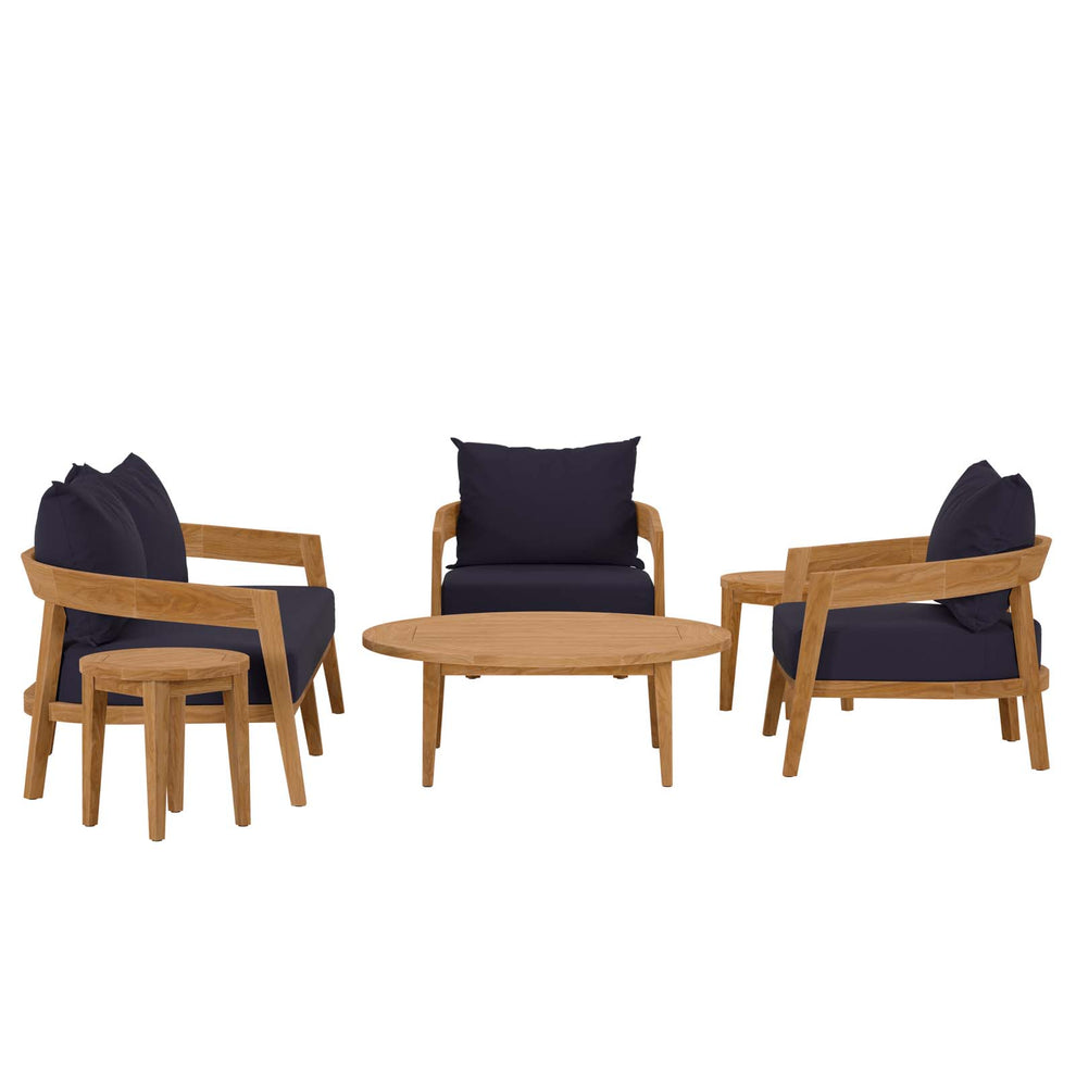 Brisbane 6-Piece Teak Wood Outdoor Patio Outdoor Patio Set By Modway - EEI-5833 | Outdoor Sofas, Loveseats & Sectionals | Modishstore - 38