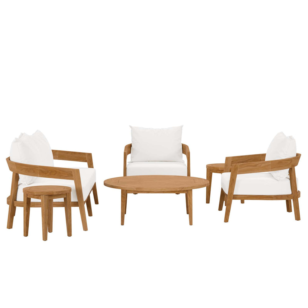Brisbane 6-Piece Teak Wood Outdoor Patio Outdoor Patio Set By Modway - EEI-5833 | Outdoor Sofas, Loveseats & Sectionals | Modishstore - 53