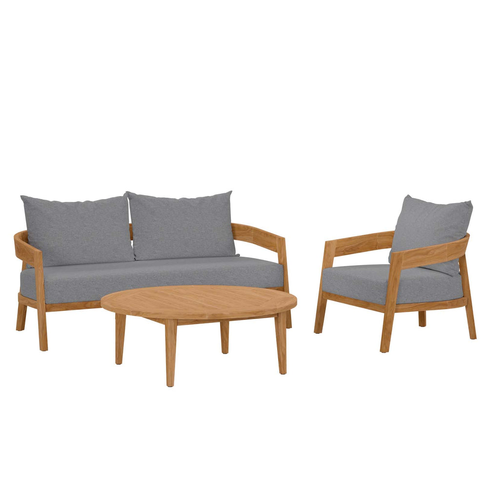 Brisbane 3-Piece Teak Wood Outdoor Patio Outdoor Patio Set By Modway - EEI-5834 | Outdoor Sofas, Loveseats & Sectionals | Modishstore - 2