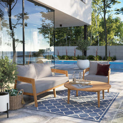 Brisbane 3-Piece Teak Wood Outdoor Patio Outdoor Patio Set By Modway - EEI-5834