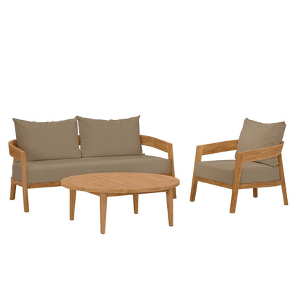 Brisbane 3-Piece Teak Wood Outdoor Patio Outdoor Patio Set By Modway - EEI-5834 | Outdoor Sofas, Loveseats & Sectionals | Modishstore - 12
