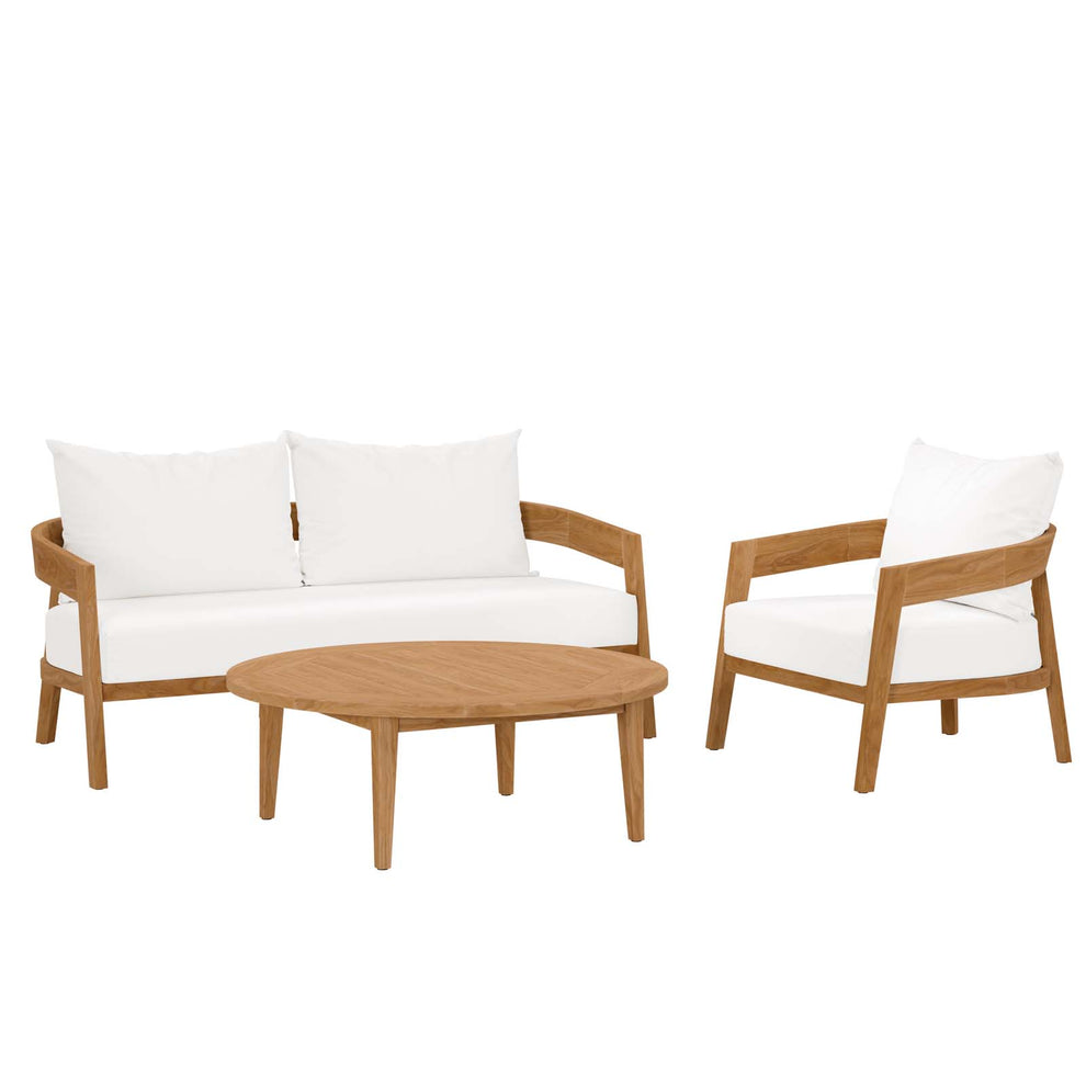 Brisbane 3-Piece Teak Wood Outdoor Patio Outdoor Patio Set By Modway - EEI-5834 | Outdoor Sofas, Loveseats & Sectionals | Modishstore - 34
