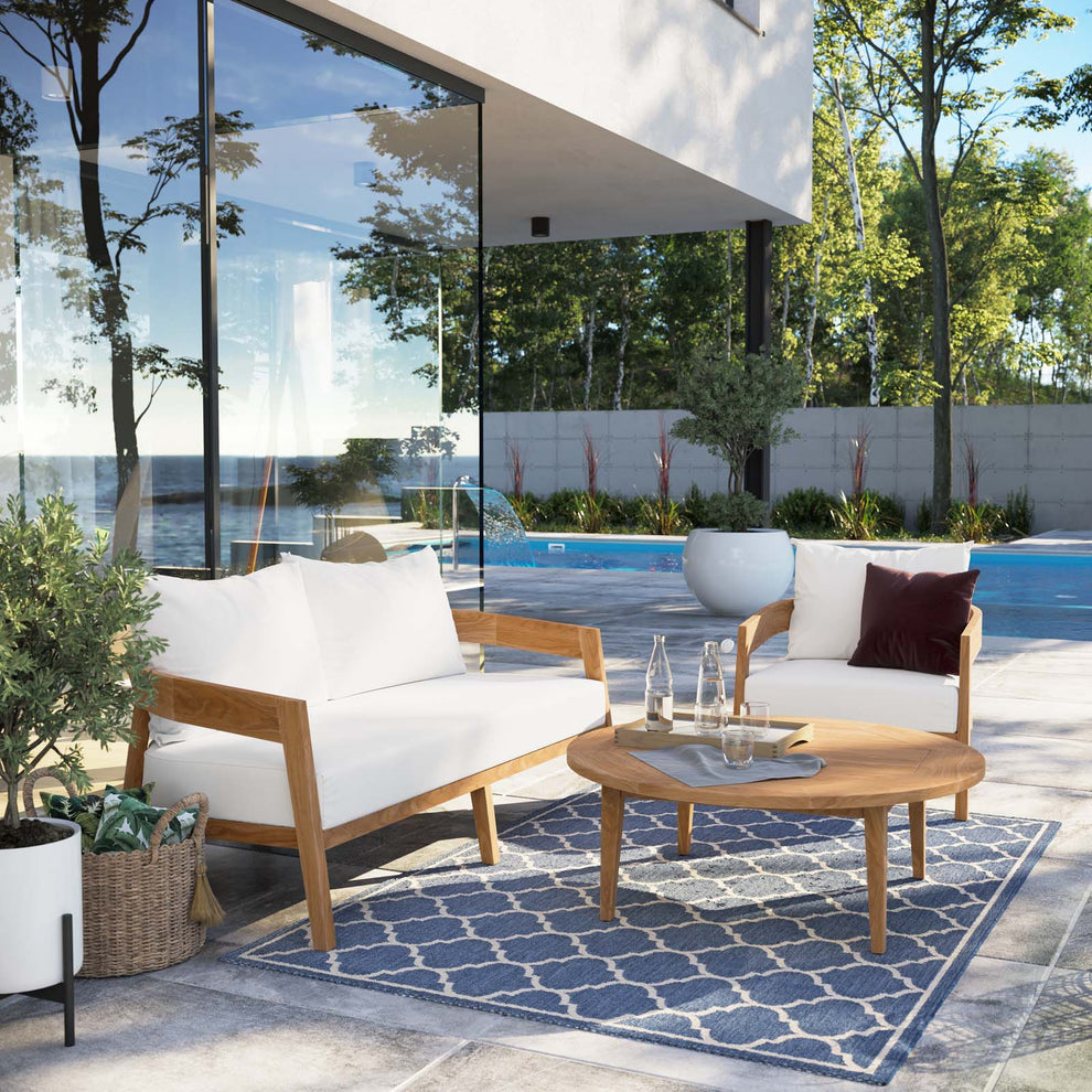 Brisbane 3-Piece Teak Wood Outdoor Patio Outdoor Patio Set By Modway - EEI-5834 | Outdoor Sofas, Loveseats & Sectionals | Modishstore - 37