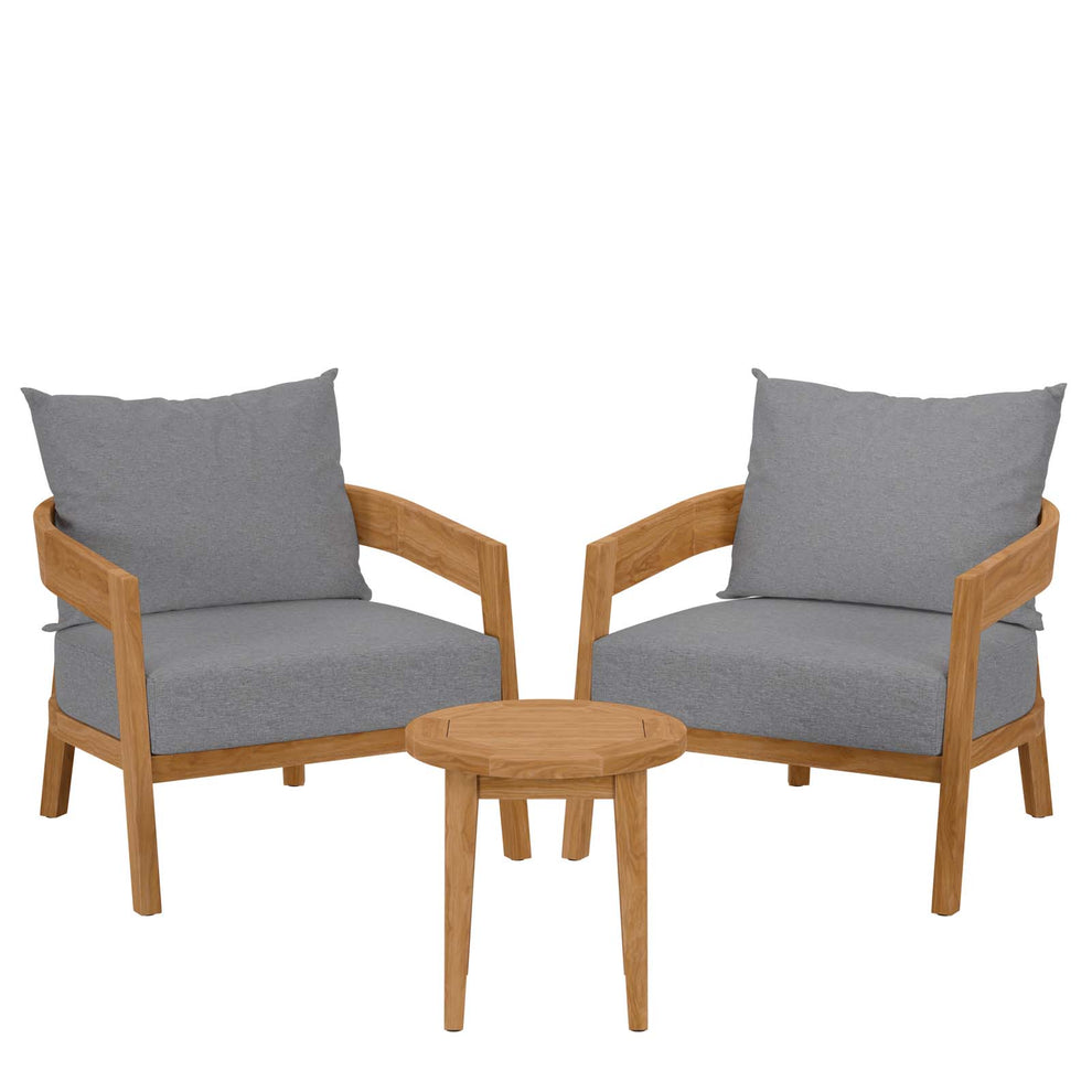 Brisbane 3-Piece Teak Wood Outdoor Patio Outdoor Patio Set By Modway - EEI-5835 | Outdoor Sofas, Loveseats & Sectionals | Modishstore - 2