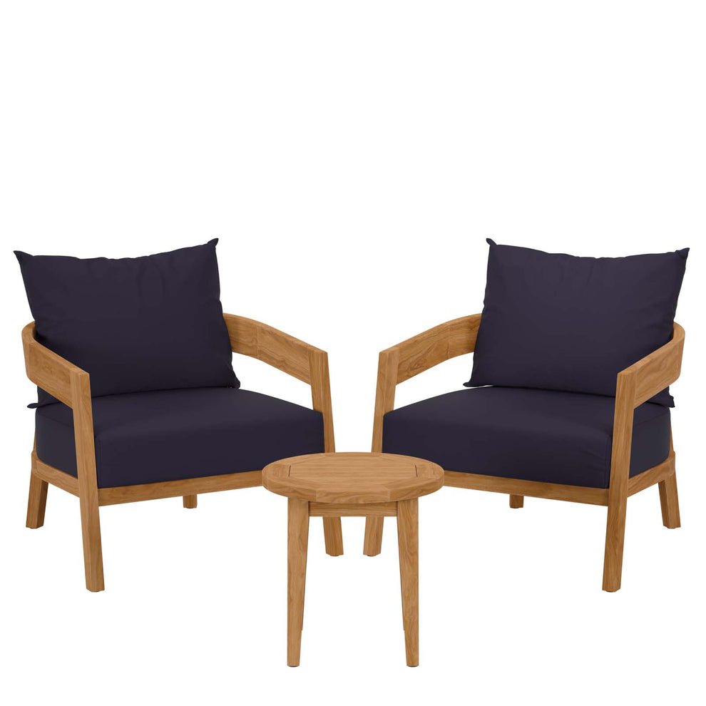 Brisbane 3-Piece Teak Wood Outdoor Patio Outdoor Patio Set By Modway - EEI-5835 | Outdoor Sofas, Loveseats & Sectionals | Modishstore - 23
