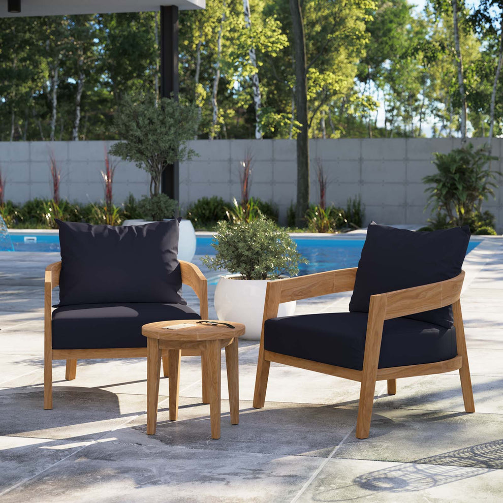 Brisbane 3-Piece Teak Wood Outdoor Patio Outdoor Patio Set By Modway - EEI-5835 | Outdoor Sofas, Loveseats & Sectionals | Modishstore - 26