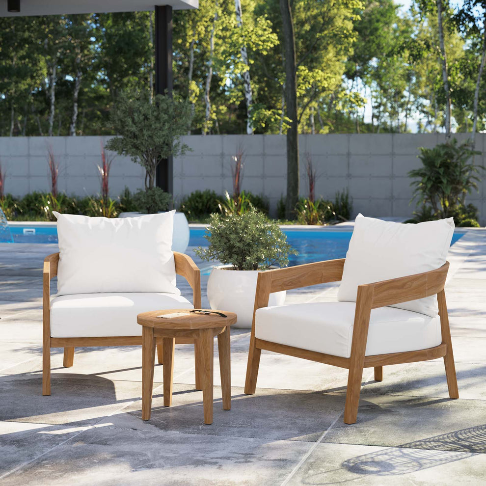 Brisbane 3-Piece Teak Wood Outdoor Patio Outdoor Patio Set By Modway - EEI-5835 | Outdoor Sofas, Loveseats & Sectionals | Modishstore - 37