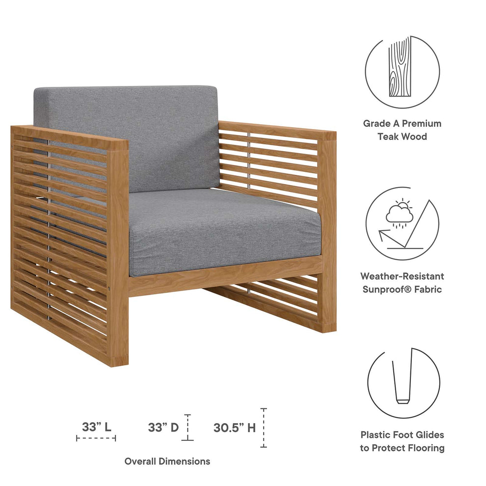 Carlsbad 6-Piece Teak Wood Outdoor Patio Outdoor Patio Set By Modway - EEI-5836 | Outdoor Sofas, Loveseats & Sectionals | Modishstore - 7