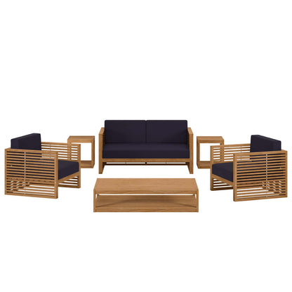 Carlsbad 6-Piece Teak Wood Outdoor Patio Outdoor Patio Set By Modway - EEI-5836 | Outdoor Sofas, Loveseats & Sectionals | Modishstore - 17