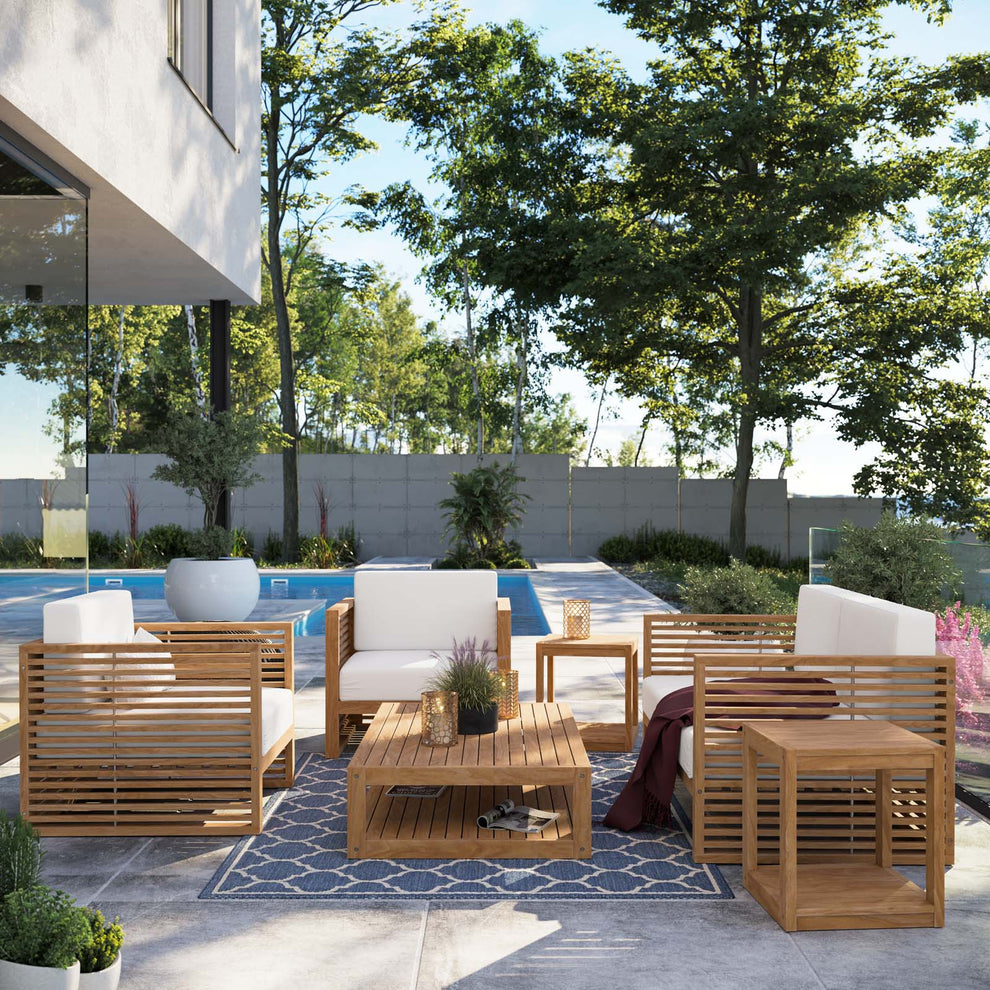 Carlsbad 6-Piece Teak Wood Outdoor Patio Outdoor Patio Set By Modway - EEI-5836 | Outdoor Sofas, Loveseats & Sectionals | Modishstore - 41