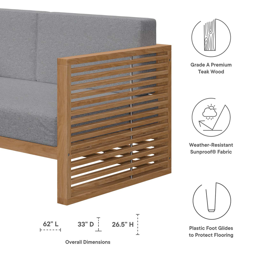 Carlsbad 3-Piece Teak Wood Outdoor Patio Outdoor Patio Set By Modway - EEI-5837 | Outdoor Sofas, Loveseats & Sectionals | Modishstore - 4