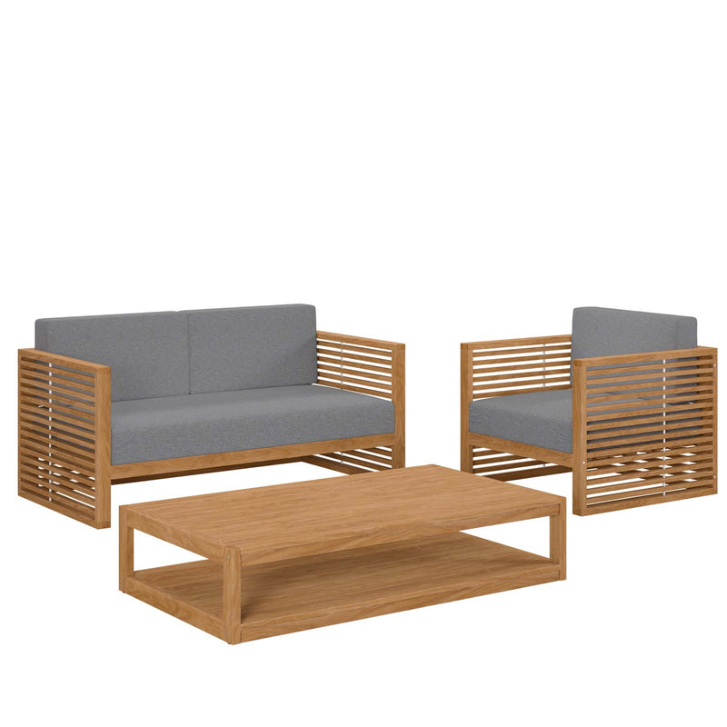 Carlsbad 3-Piece Teak Wood Outdoor Patio Outdoor Patio Set By Modway - EEI-5837 | Outdoor Sofas, Loveseats & Sectionals | Modishstore - 2