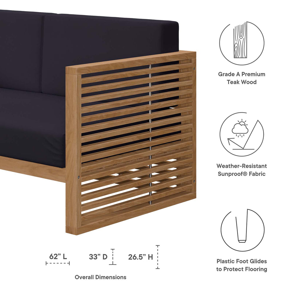 Carlsbad 3-Piece Teak Wood Outdoor Patio Outdoor Patio Set By Modway - EEI-5837 | Outdoor Sofas, Loveseats & Sectionals | Modishstore - 16