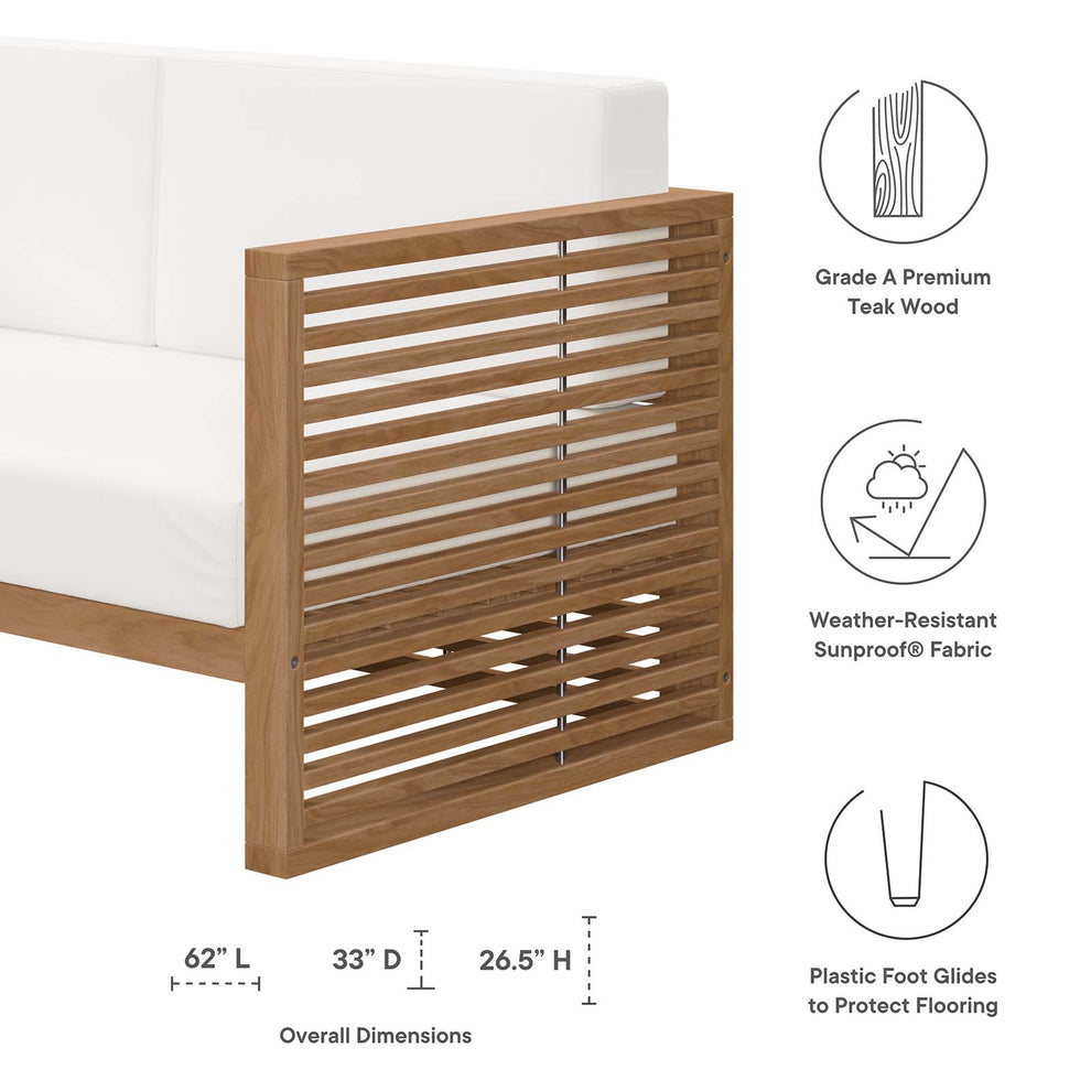 Carlsbad 3-Piece Teak Wood Outdoor Patio Outdoor Patio Set By Modway - EEI-5837 | Outdoor Sofas, Loveseats & Sectionals | Modishstore - 30