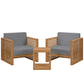 Carlsbad 3-Piece Teak Wood Outdoor Patio Outdoor Patio Set By Modway - EEI-5838 | Outdoor Sofas, Loveseats & Sectionals | Modishstore - 2