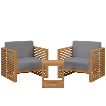 Carlsbad 3-Piece Teak Wood Outdoor Patio Outdoor Patio Set By Modway - EEI-5838 | Outdoor Sofas, Loveseats & Sectionals | Modishstore - 2
