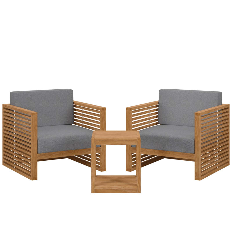 Carlsbad 3-Piece Teak Wood Outdoor Patio Outdoor Patio Set By Modway - EEI-5838 | Outdoor Sofas, Loveseats & Sectionals | Modishstore - 2