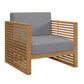 Carlsbad 3-Piece Teak Wood Outdoor Patio Outdoor Patio Set By Modway - EEI-5838 | Outdoor Sofas, Loveseats & Sectionals | Modishstore - 5
