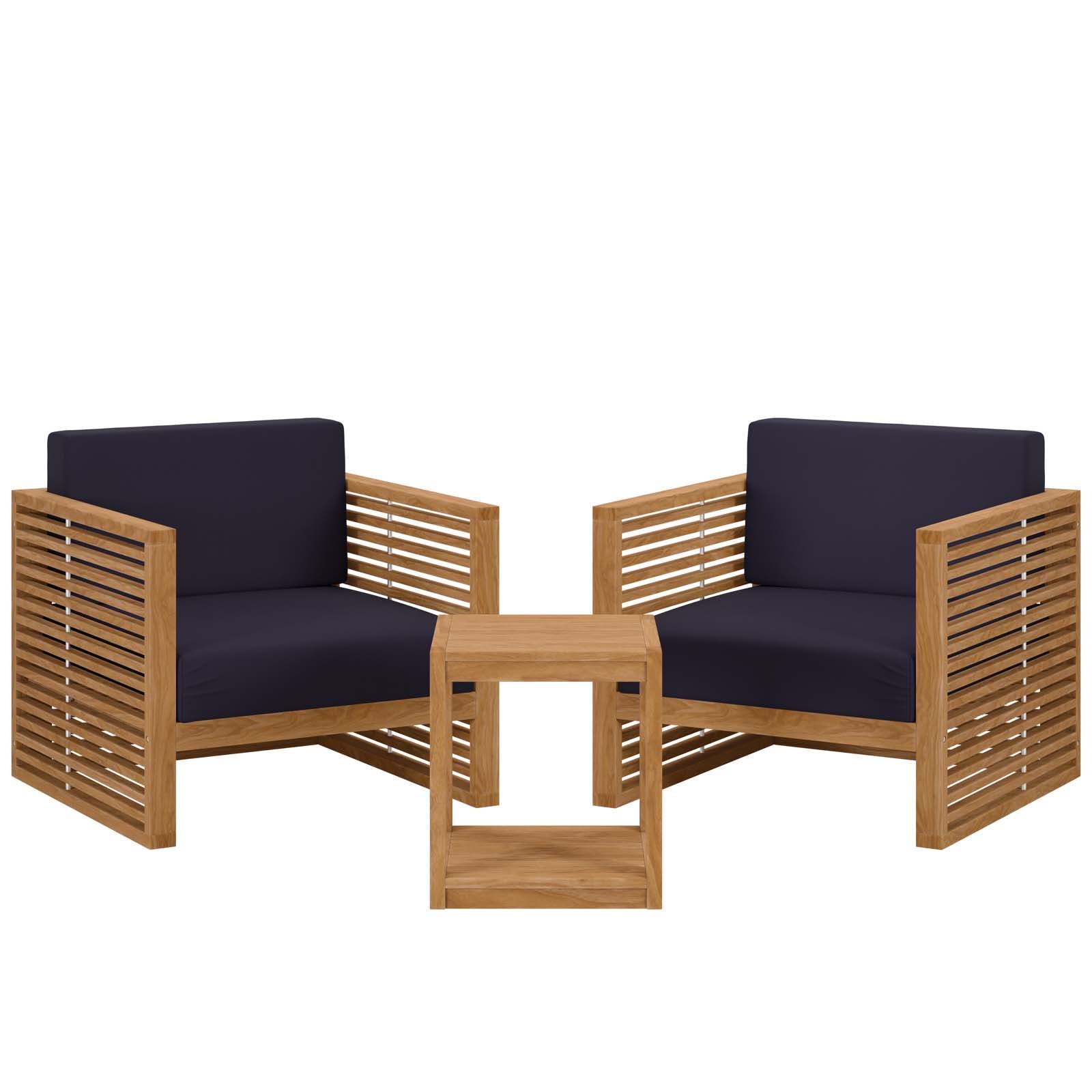 Carlsbad 3-Piece Teak Wood Outdoor Patio Outdoor Patio Set By Modway - EEI-5838 | Outdoor Sofas, Loveseats & Sectionals | Modishstore - 12