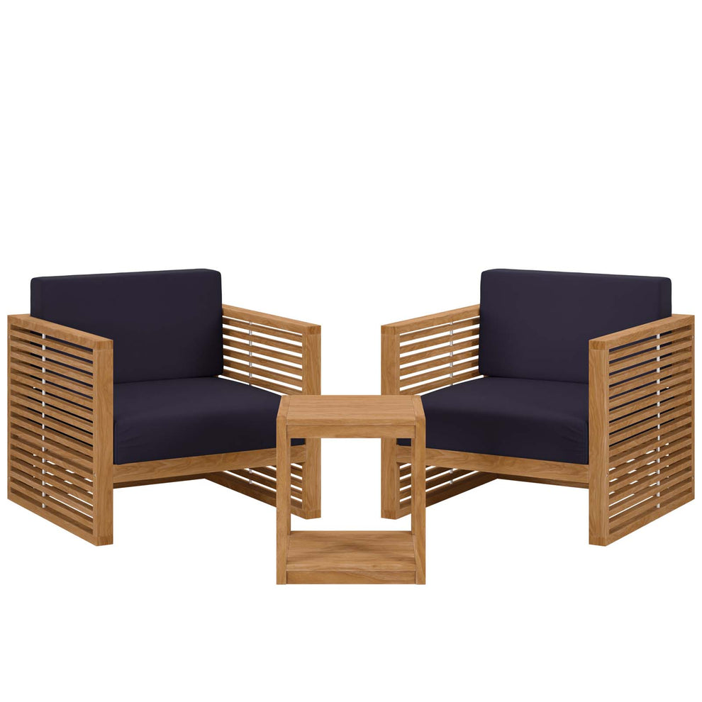 Carlsbad 3-Piece Teak Wood Outdoor Patio Outdoor Patio Set By Modway - EEI-5838 | Outdoor Sofas, Loveseats & Sectionals | Modishstore - 12