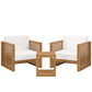 Carlsbad 3-Piece Teak Wood Outdoor Patio Outdoor Patio Set By Modway - EEI-5838 | Outdoor Sofas, Loveseats & Sectionals | Modishstore - 23