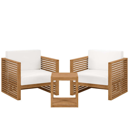 Carlsbad 3-Piece Teak Wood Outdoor Patio Outdoor Patio Set By Modway - EEI-5838 | Outdoor Sofas, Loveseats & Sectionals | Modishstore - 23