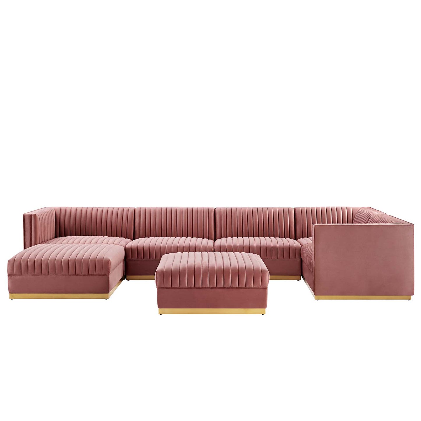 Sanguine Channel Tufted Performance Velvet 7-Piece Right-Facing Modular Sectional Sofa By Modway - EEI-5839 | Sectional | Modishstore - 2