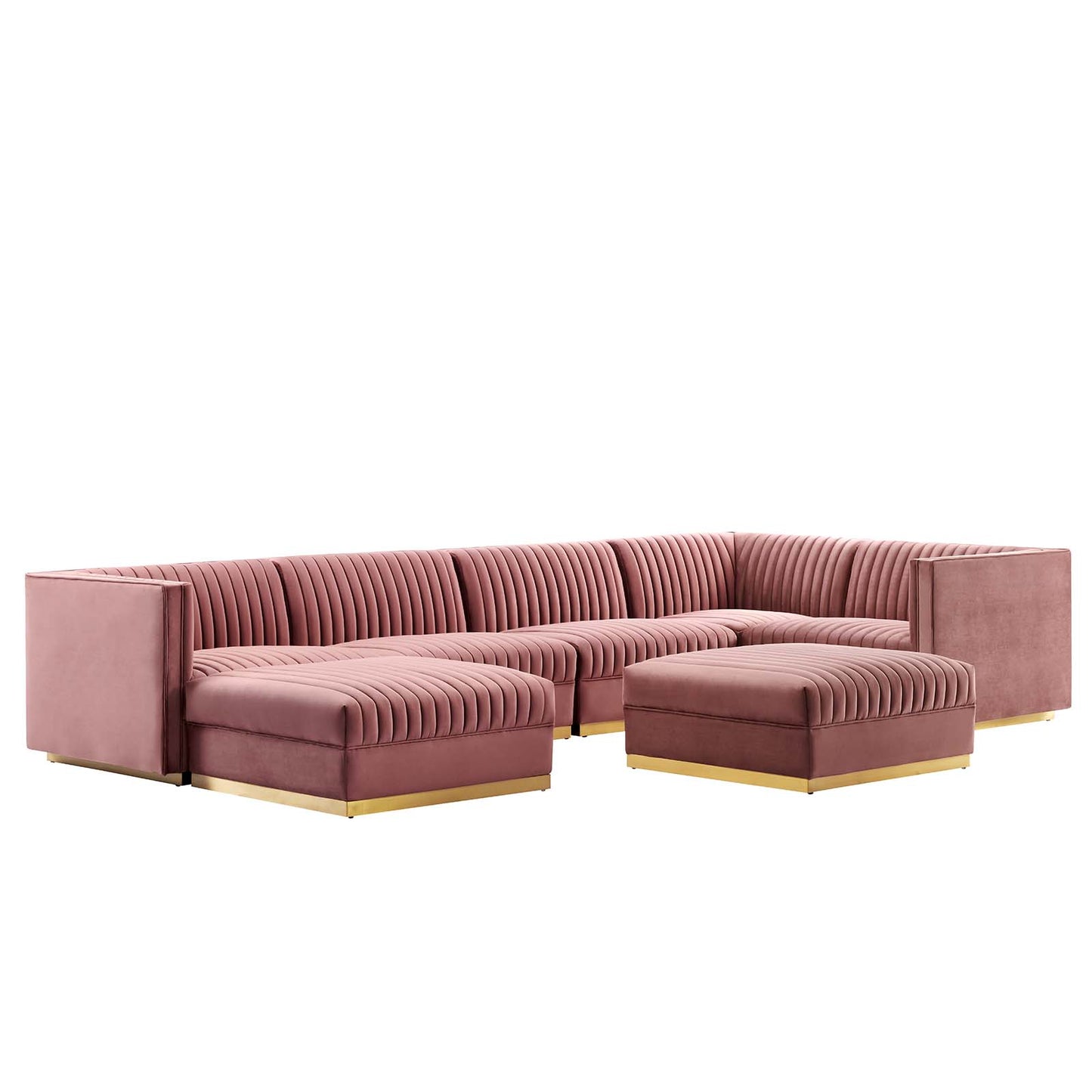 Sanguine Channel Tufted Performance Velvet 7-Piece Right-Facing Modular Sectional Sofa By Modway - EEI-5839 | Sectional | Modishstore - 9