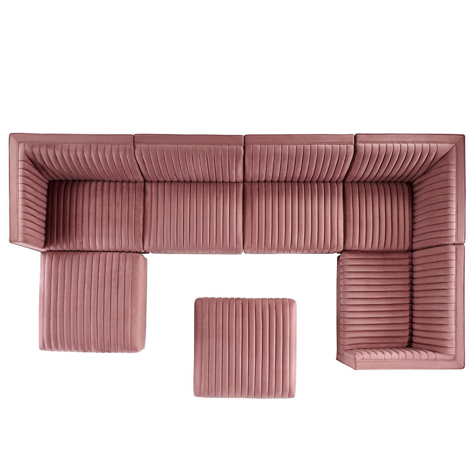 Sanguine Channel Tufted Performance Velvet 7-Piece Right-Facing Modular Sectional Sofa By Modway - EEI-5839 | Sectional | Modishstore - 10