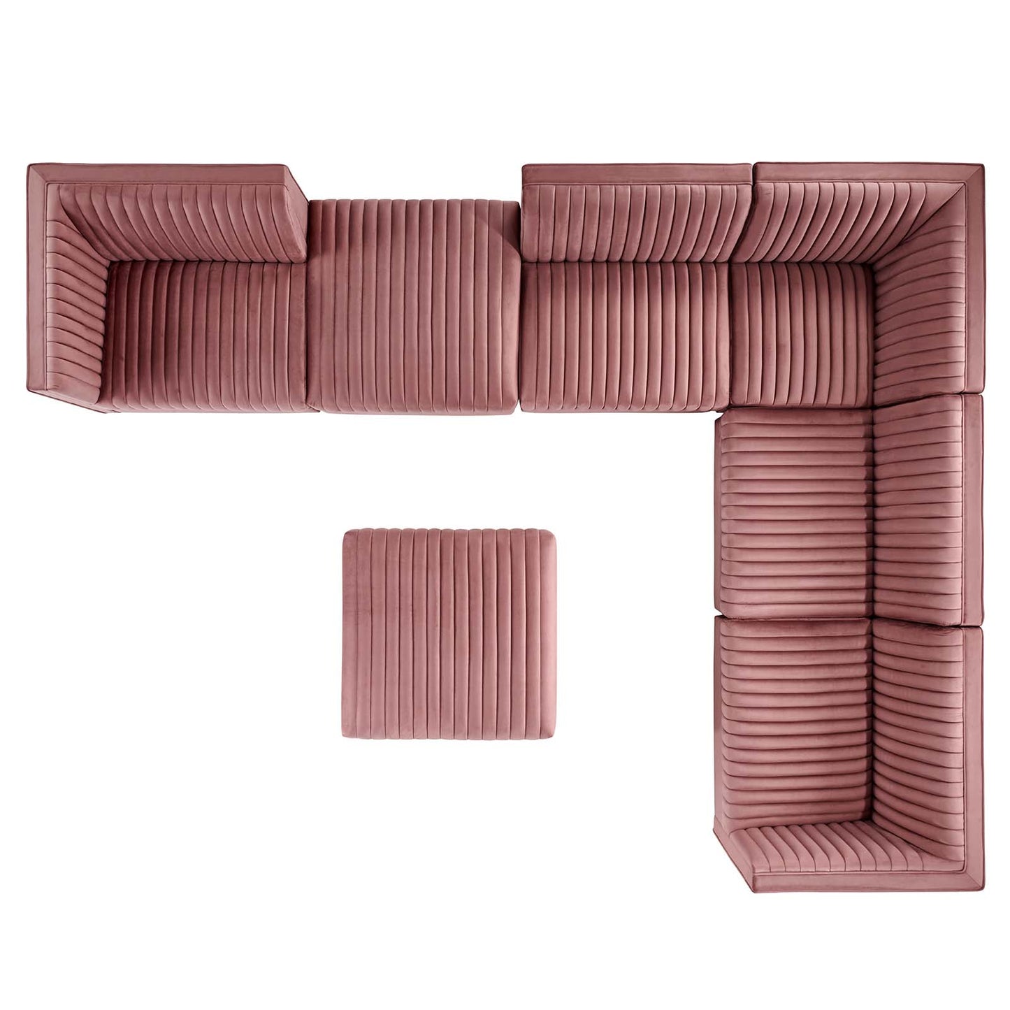 Sanguine Channel Tufted Performance Velvet 7-Piece Right-Facing Modular Sectional Sofa By Modway - EEI-5839 | Sectional | Modishstore - 11